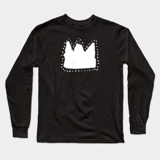 white crown in the black Long Sleeve T-Shirt